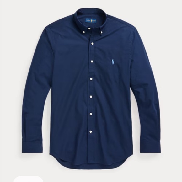 Ralph Lauren Blue Label Other - Ralph Lauren Stretch Poplin Cotton Button Down Shirt Newport Navy Slim Fit XL